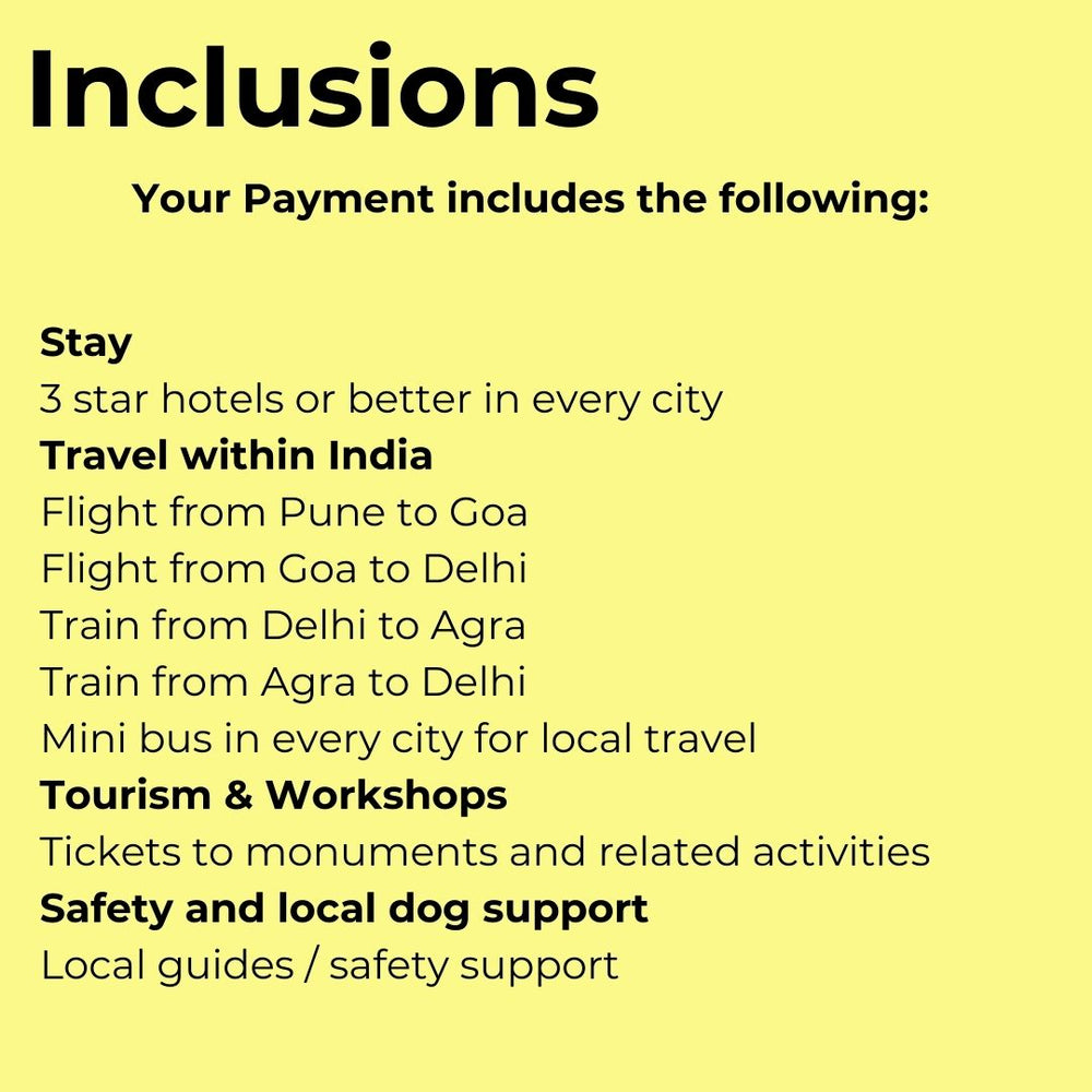 
                  
                    India Dog Study Tour and Immersive Experience (Tour 2) Spot Reservation
                  
                