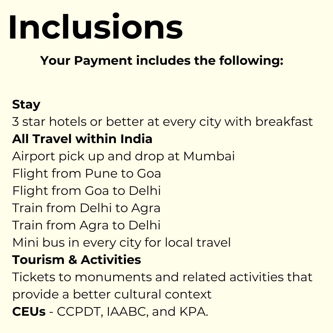 
                  
                    List of travel inclusions on a white background
                  
                