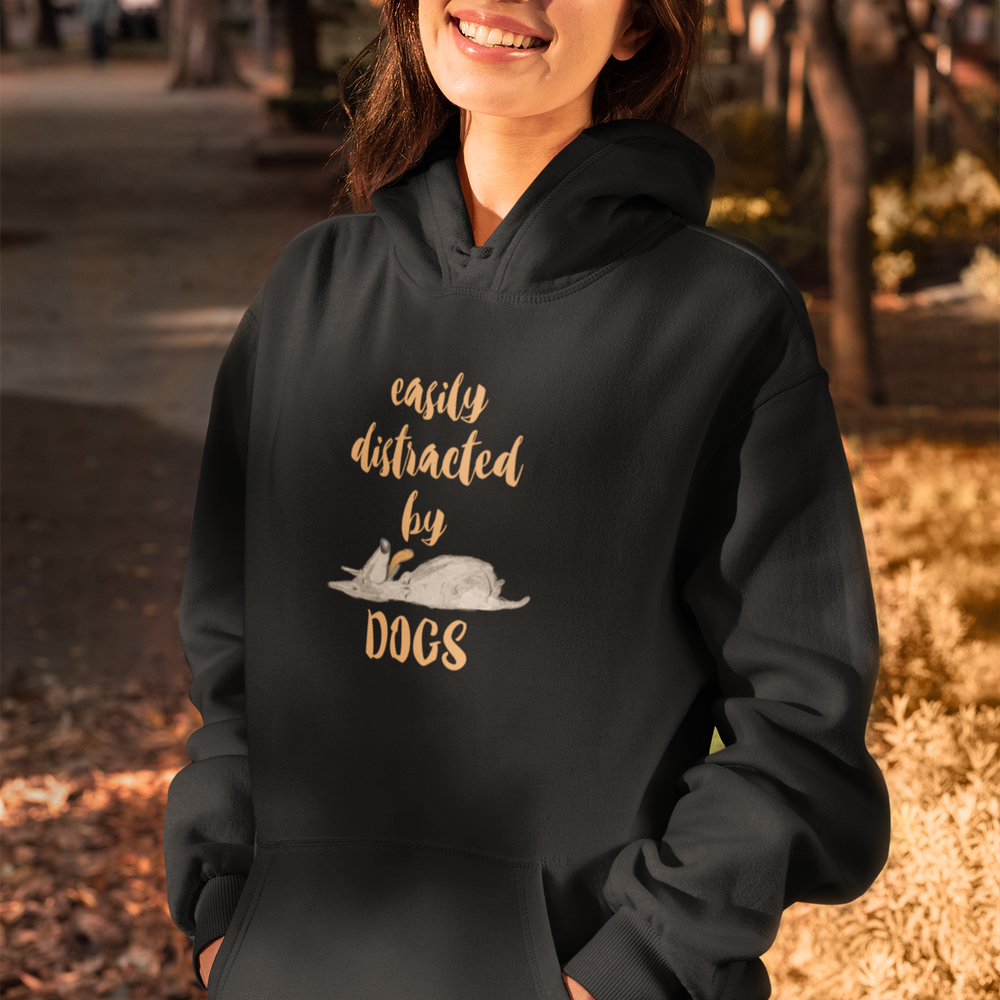 woman wearing cotton comfortable hoodie for dog lovers