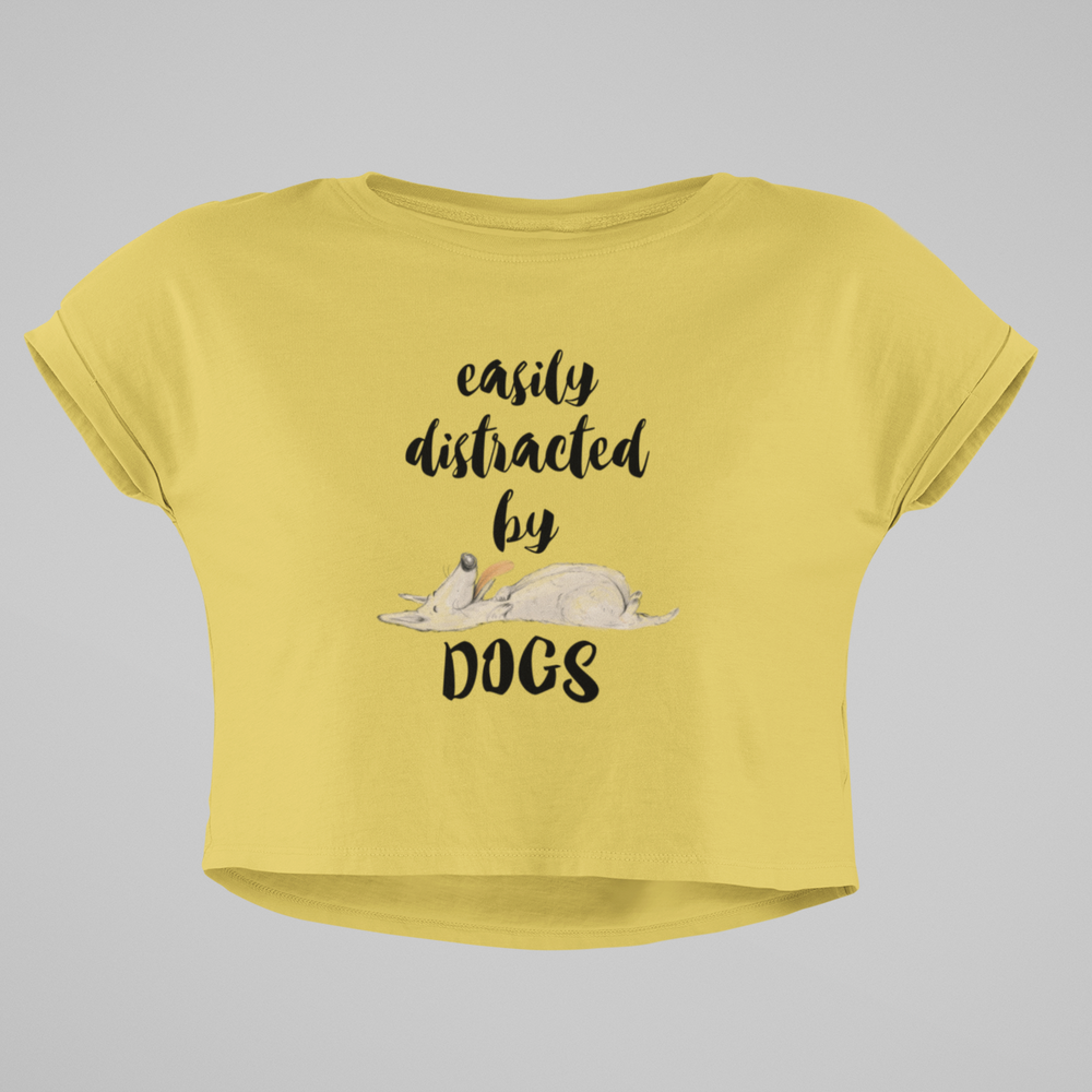 
                  
                    Woman wearing dog lovers tshirt crop top
                  
                