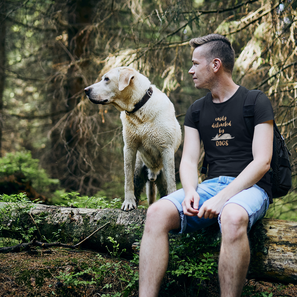 easily distracted by dogs tshirt for dog lovers