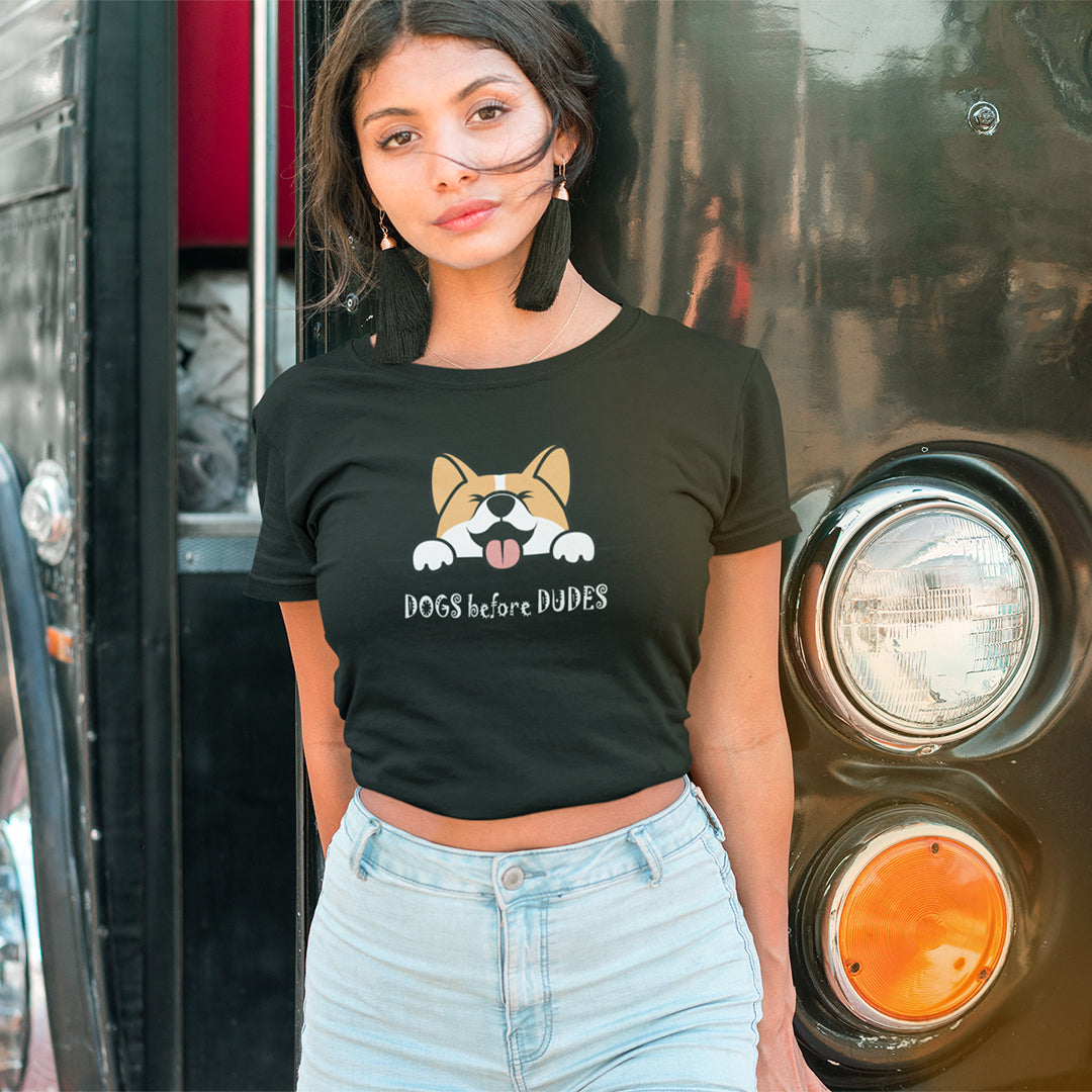 
                  
                    dogs before dudes floof t-shirt for dog lovers
                  
                